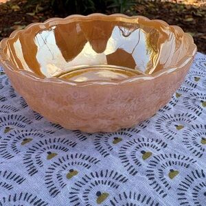 Elegant Peach Glass Bowl